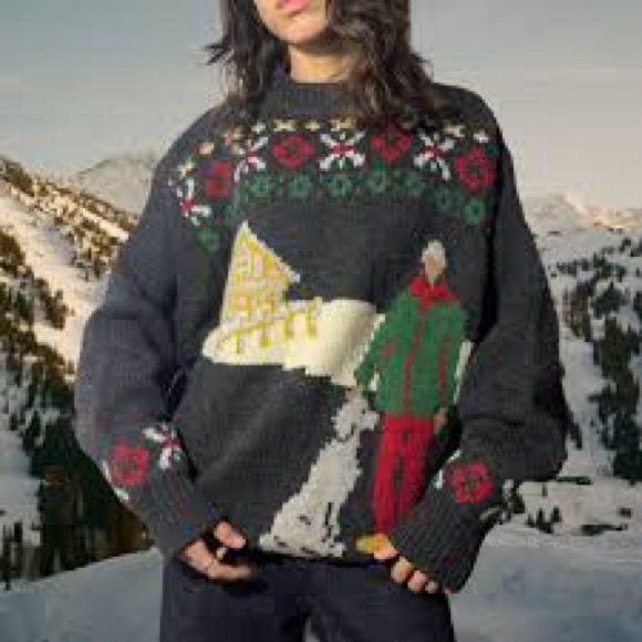 Vintage United Colors of Benetton Shetland Wool Scandi Fair Isle Sweater L - Picture 2 of 16